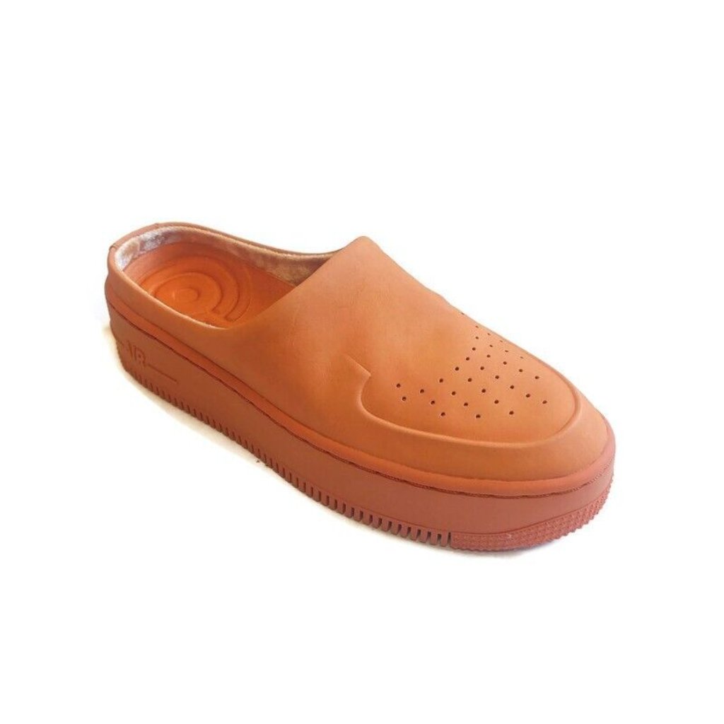 Nike Womens Size 8.5 Air Force 1 Lover Xx Leather Mules Ao1523-800 Cinder Orange